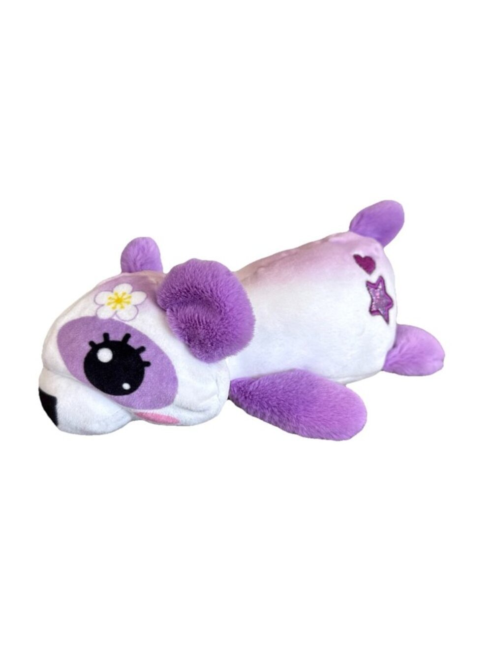 Cutetitos Kawaiitos 2024 Plush Toy Panda Purple White Flower On Head Star